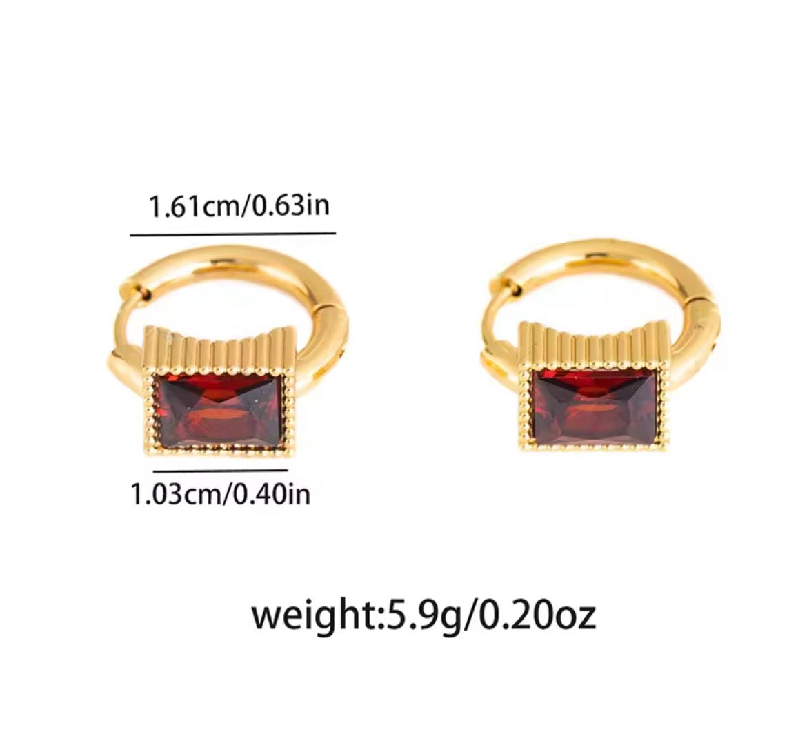 Gem Glow Hoop Earrings