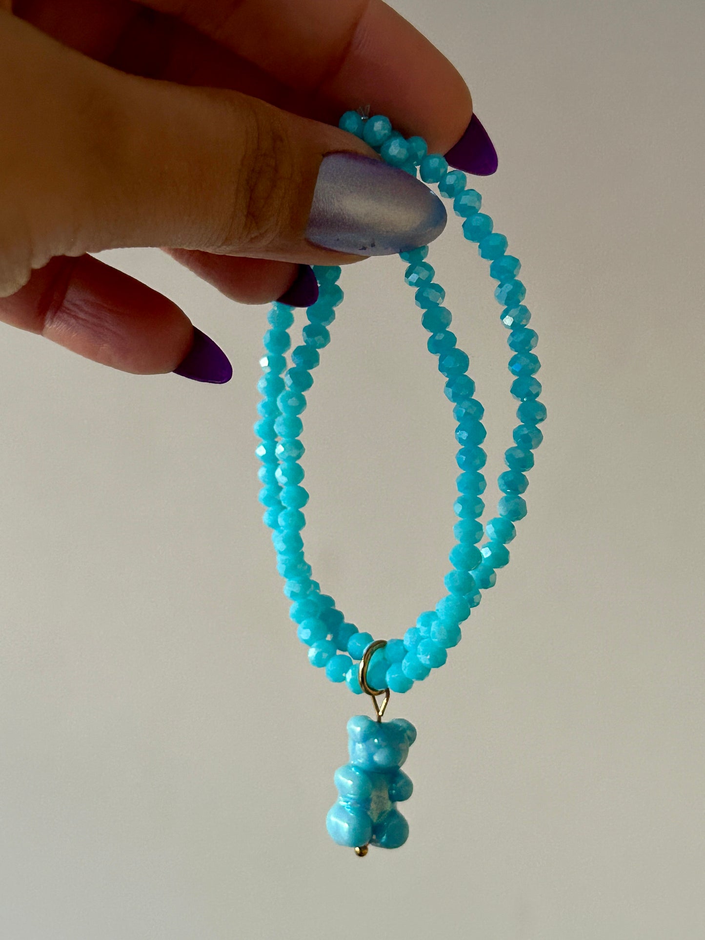 Double Layer Glass Beads Charm Bracelet