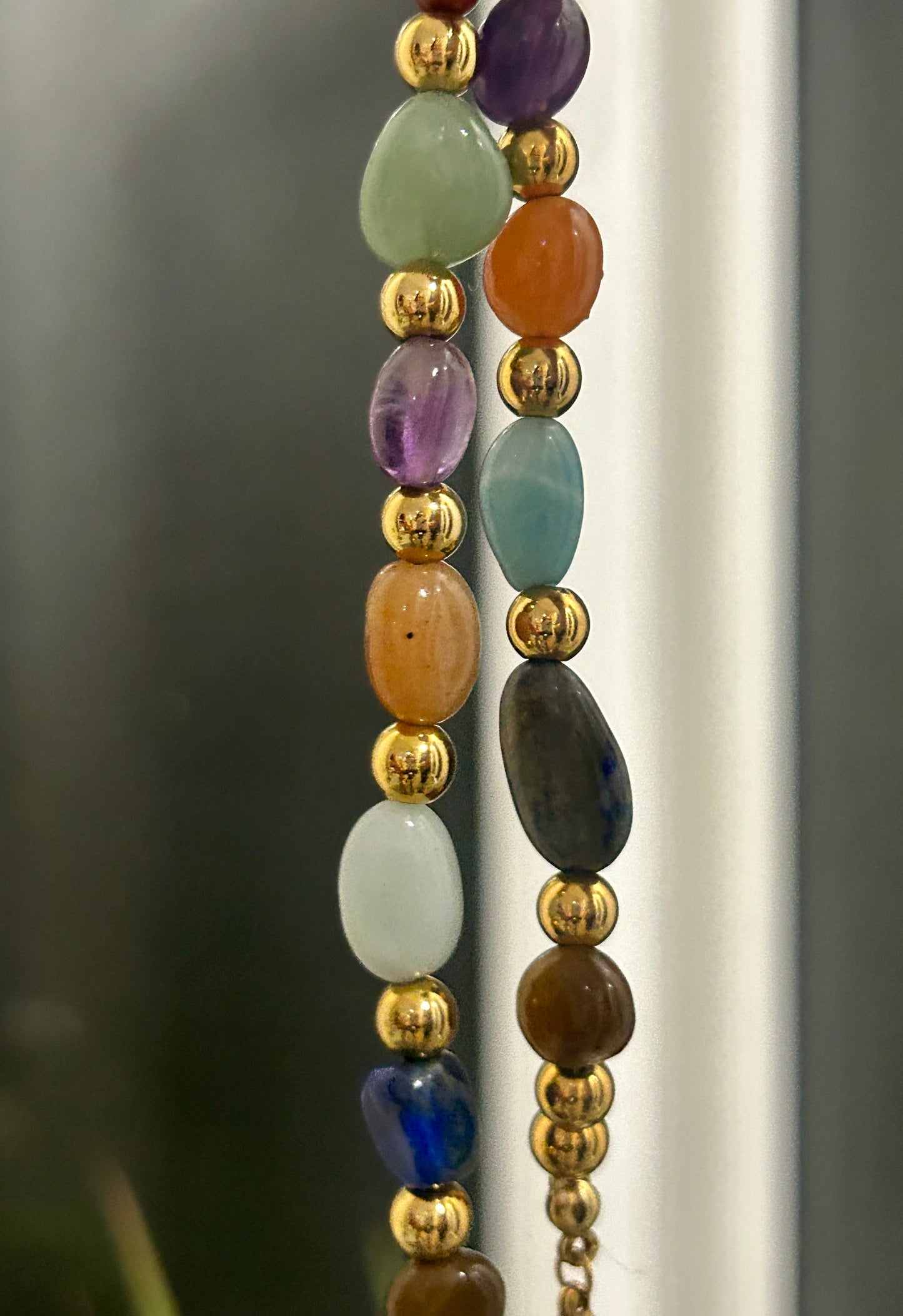 Handmade 7 Chakra Stainless Steel Bracelet