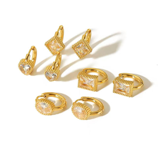 Gemstone Pop Huggie Hoops – Multiple Shapes