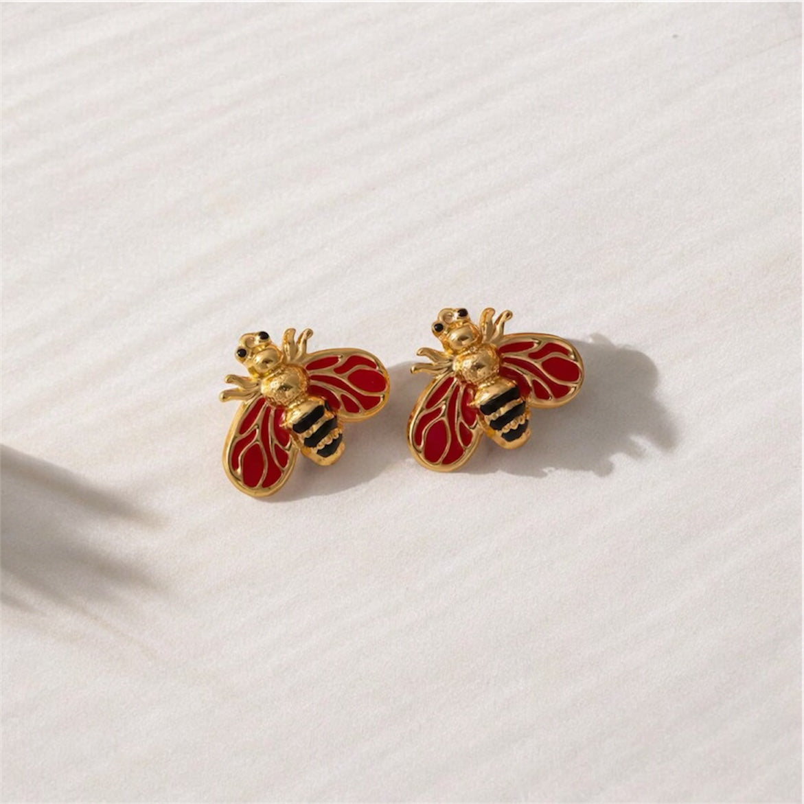 Enamel Bee Stud Earrings
