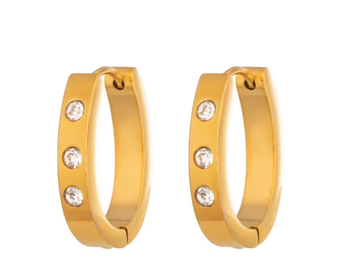Nova Trio Hoop Earrings – 18K Gold Plated