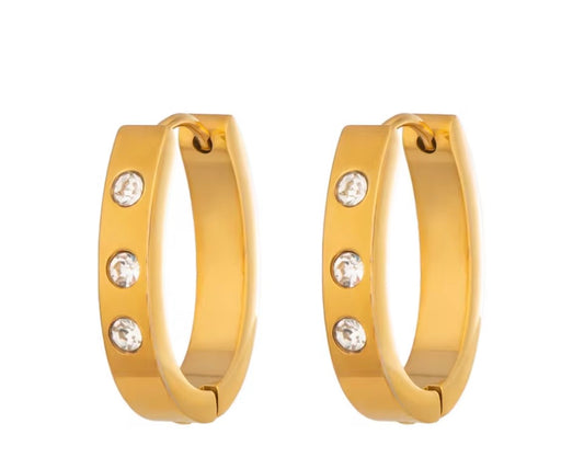 Nova Trio Hoop Earrings – 18K Gold Plated