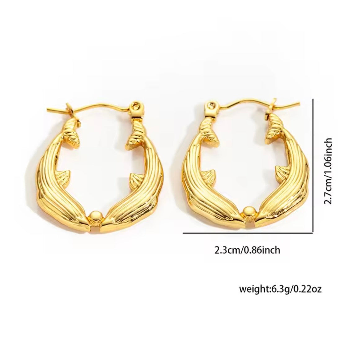 Textured Statement Hoop Earrings – Stainless Steel