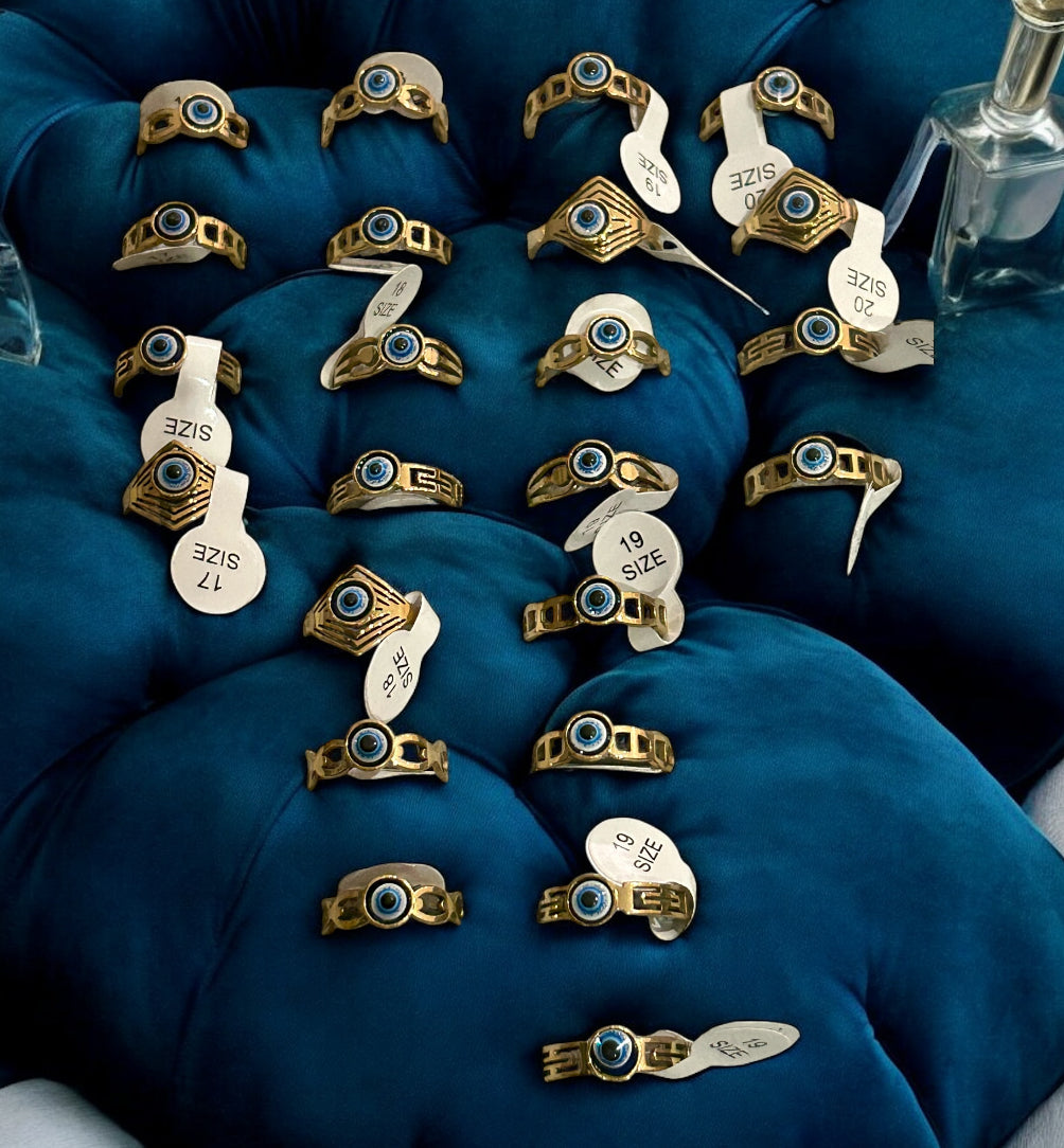 Evil Eye Greek Link Ring