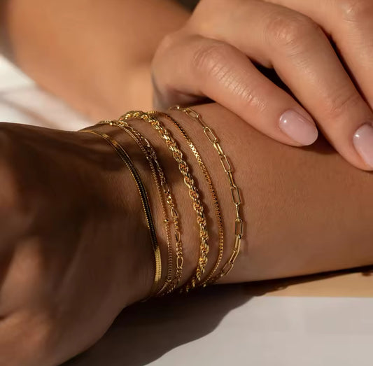 The Golden Essentials Bracelet Set – 18K Gold Plated Favourites