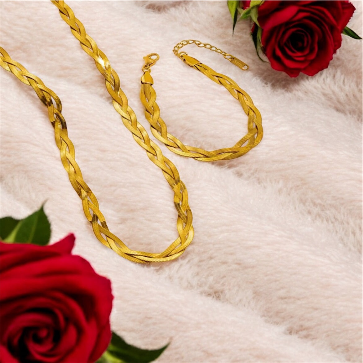 Triple Layer Snake Wave Necklace & Bracelet