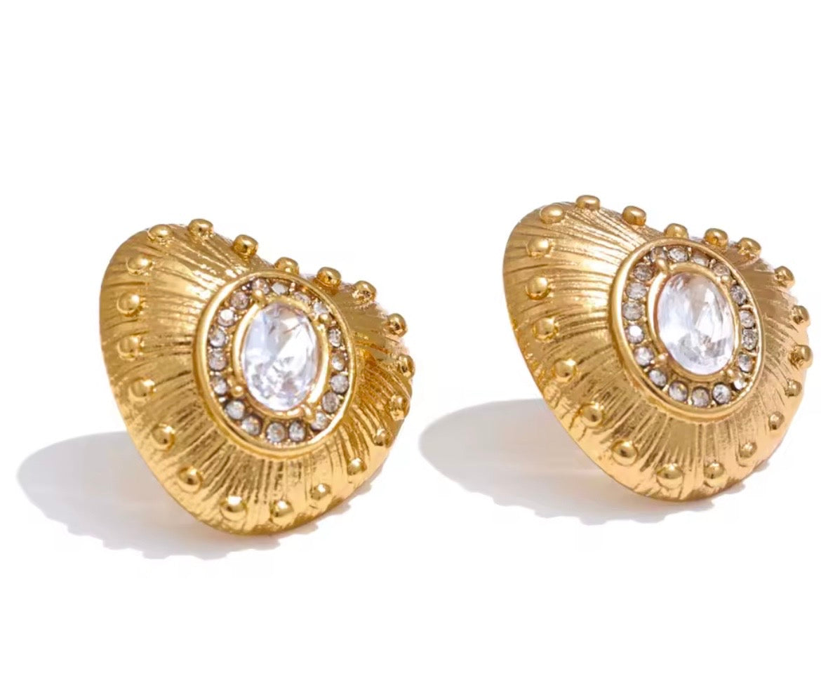 Solara Heartburst Stud Earrings – 18K PVD Gold Plated