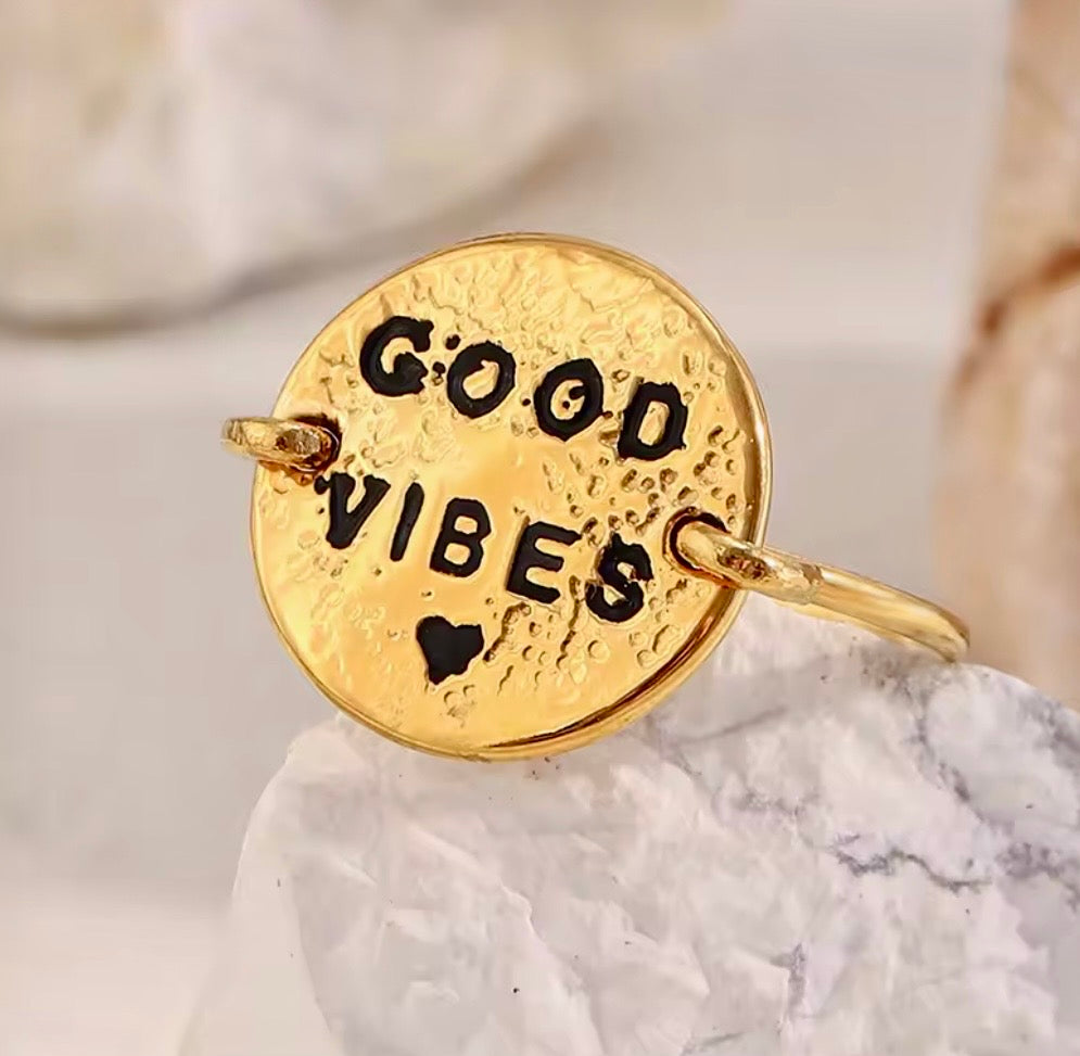Good Vibes Statement Ring