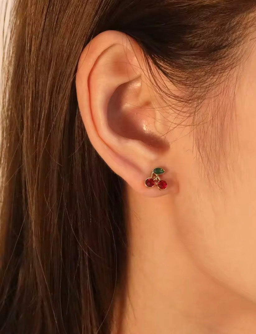 Cherry Spark Stud Earrings