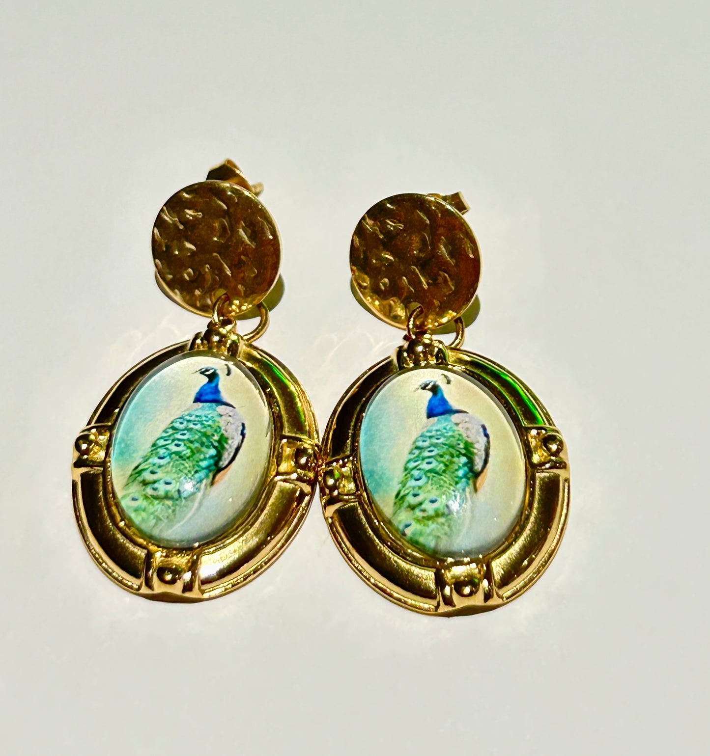 Royal Peacock Art Drop Earrings