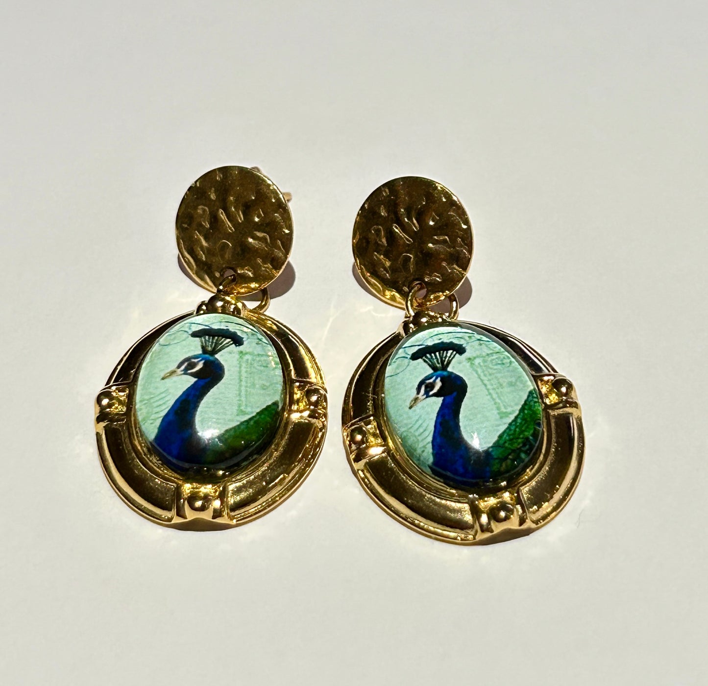 Royal Peacock Art Drop Earrings