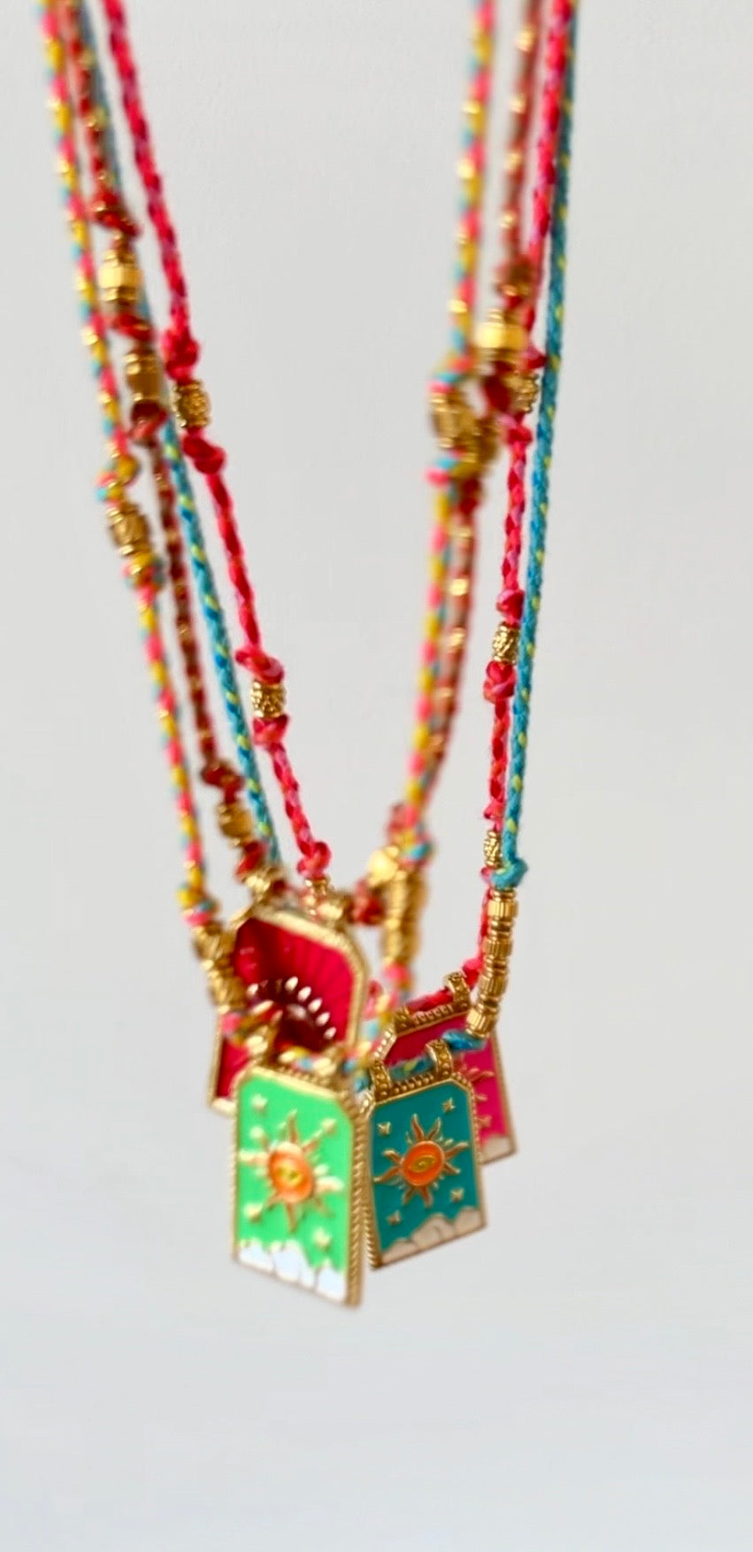Celestial Sun Eye Cotton Rope Necklace