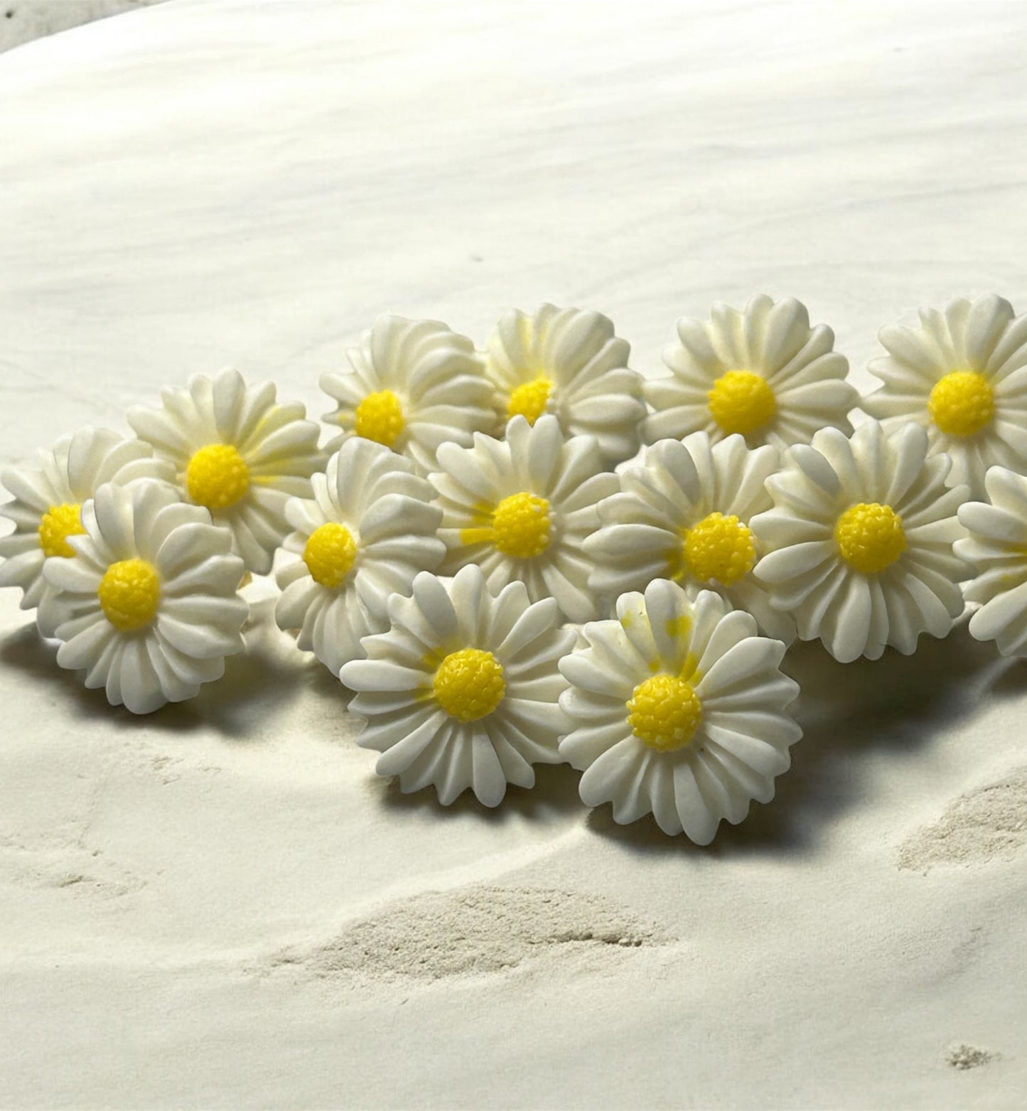 Sunny Daisy Bloom Studs – 16mm Acrylic with Stainless Steel Back