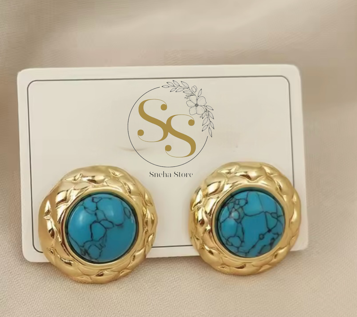 Vintage Gemstone Stud Earrings