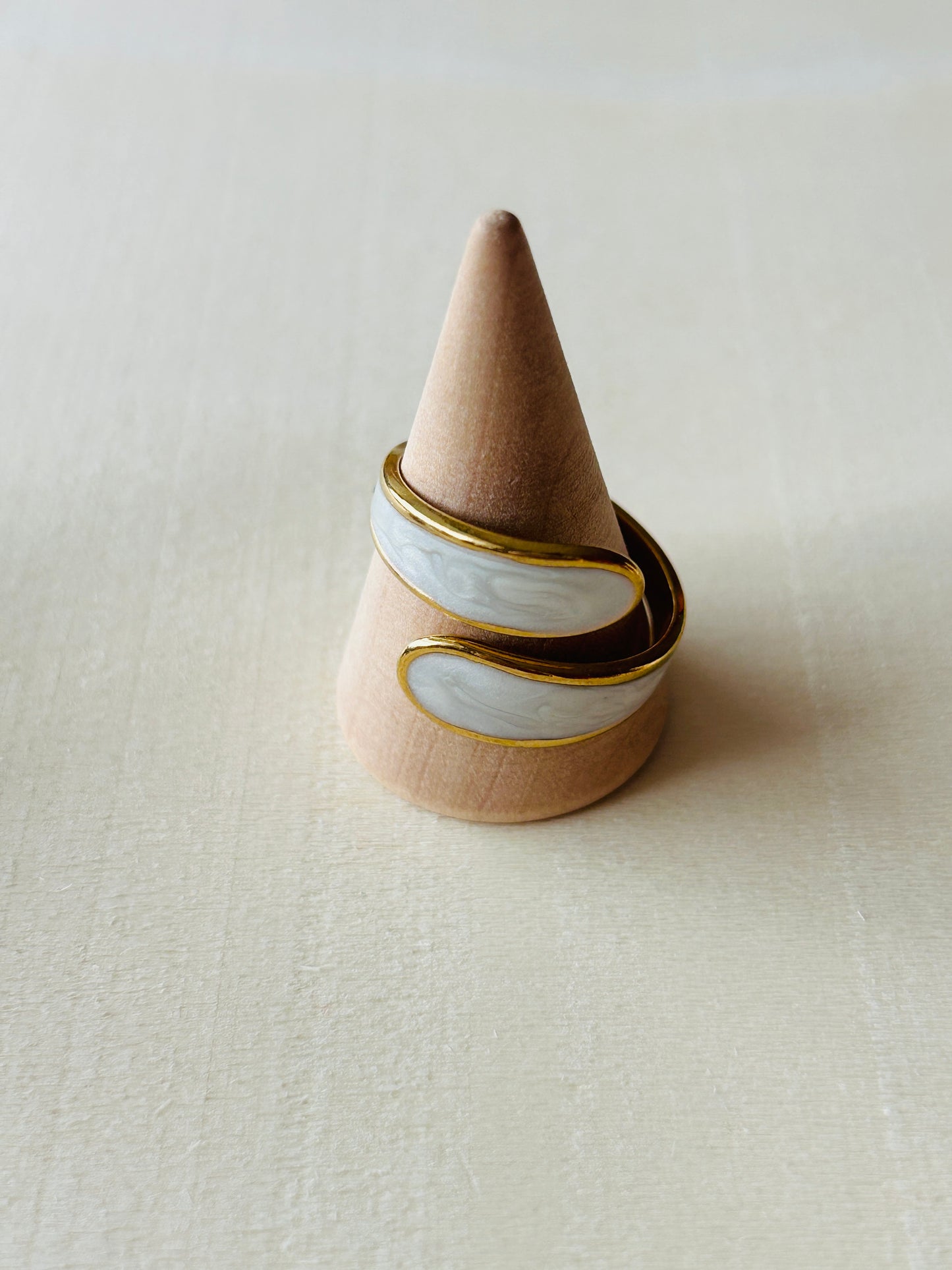 White Resin Adjustable Ring