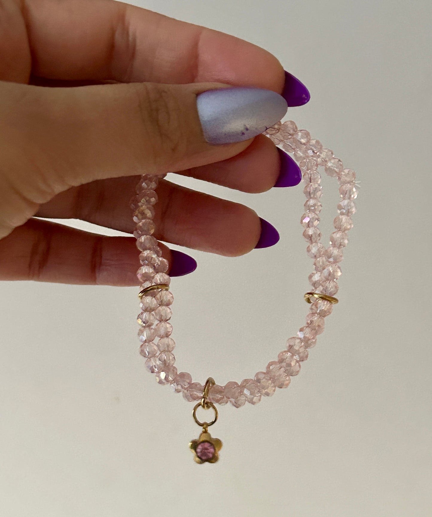 Double Layer Glass Beads Charm Bracelet