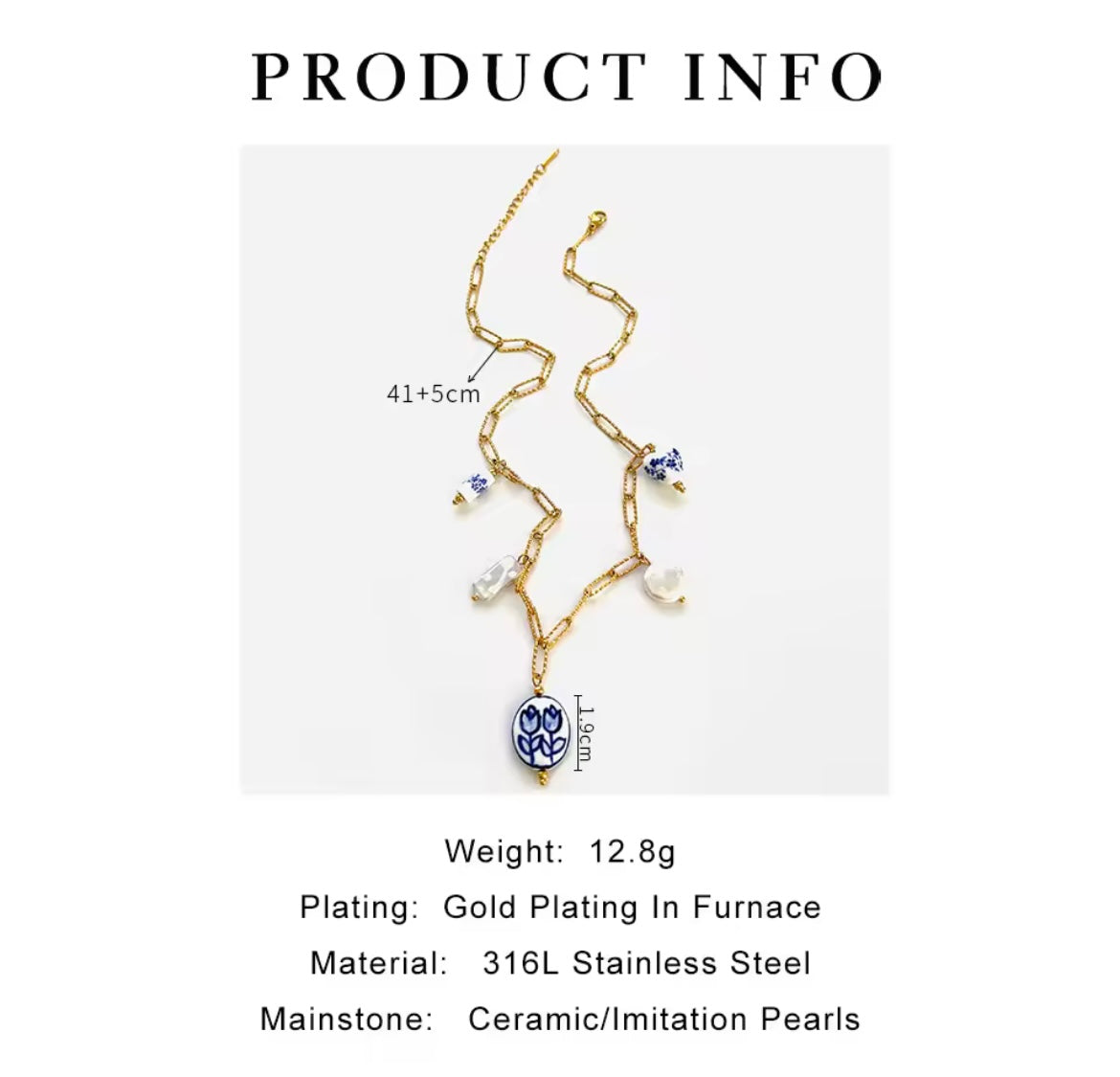 Golden Artefact Charm Necklaces – Ceramic & Royal Drop Styles