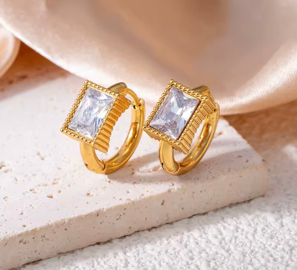 Gem Glow Hoop Earrings
