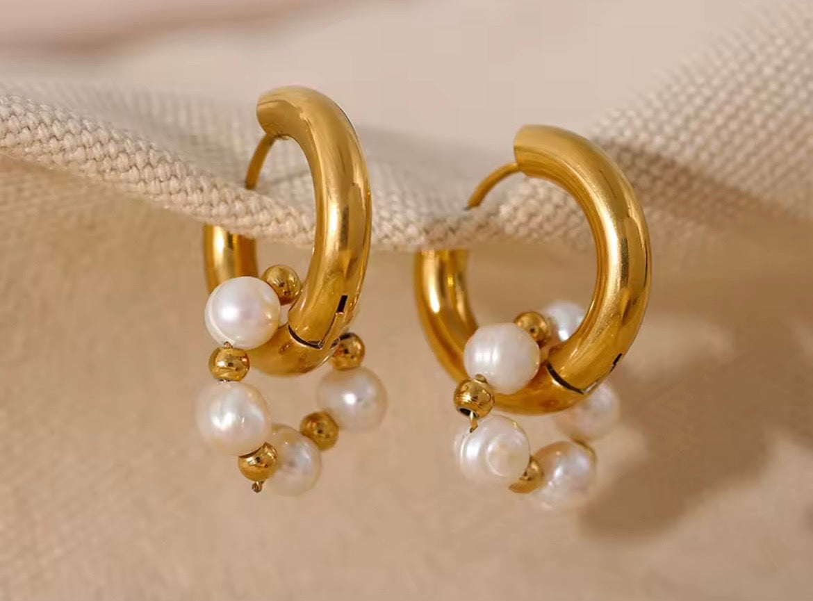 Pearl Blossom Convertible Hoops