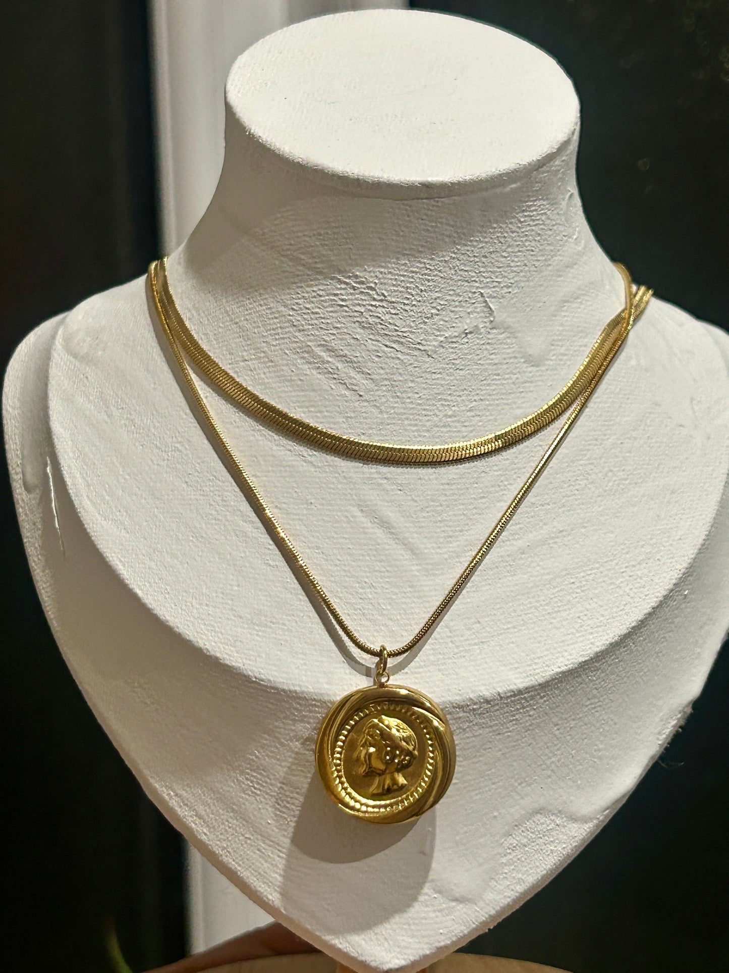 Imperial Double Layer Coin Necklace