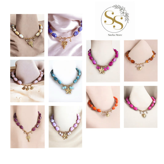 Acrylic Charm Bead Necklace Collection