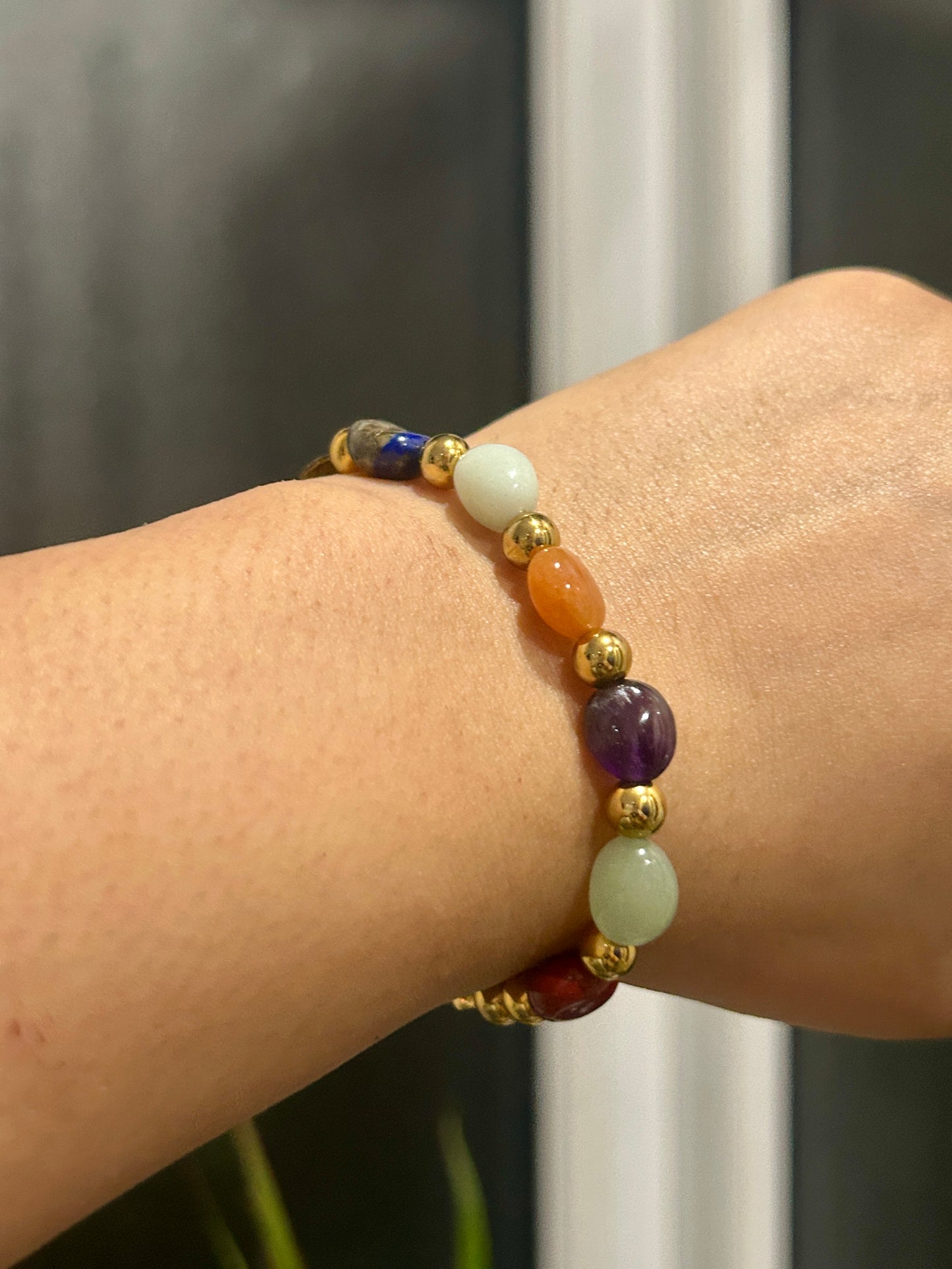 Handmade 7 Chakra Stainless Steel Bracelet