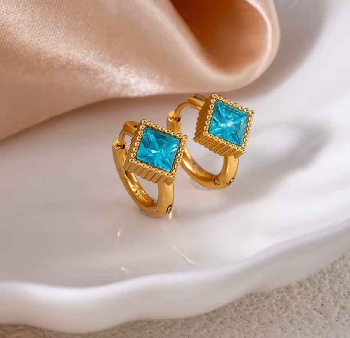 Gem Glow Hoop Earrings