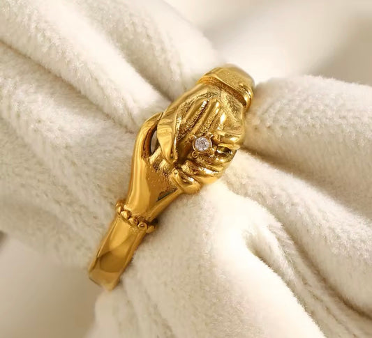 Promise Hand Ring – Gold Stainless Steel