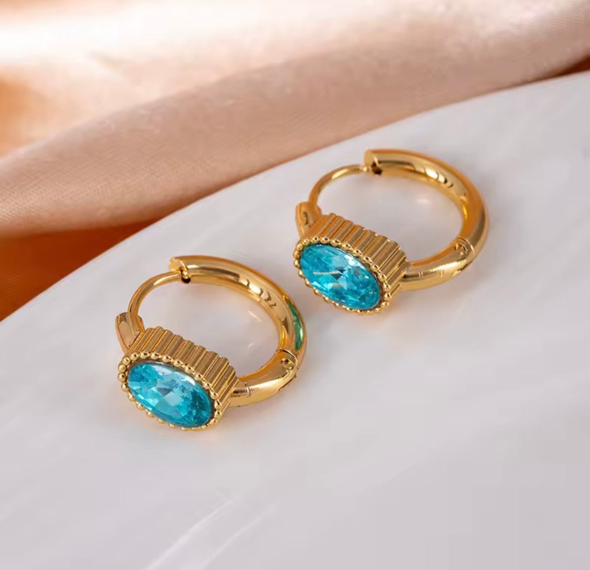 Gem Glow Hoop Earrings
