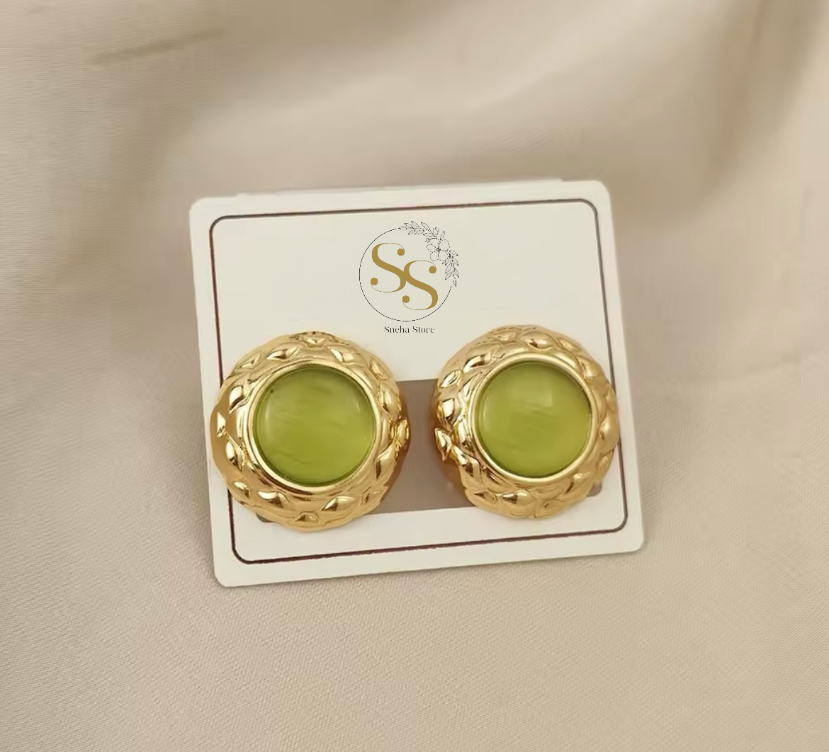 Vintage Gemstone Stud Earrings