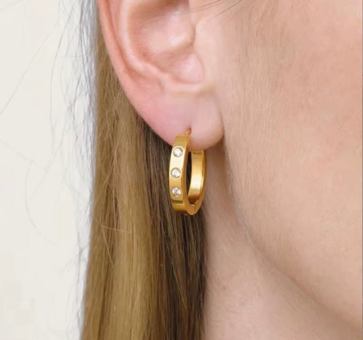 Nova Trio Hoop Earrings – 18K Gold Plated