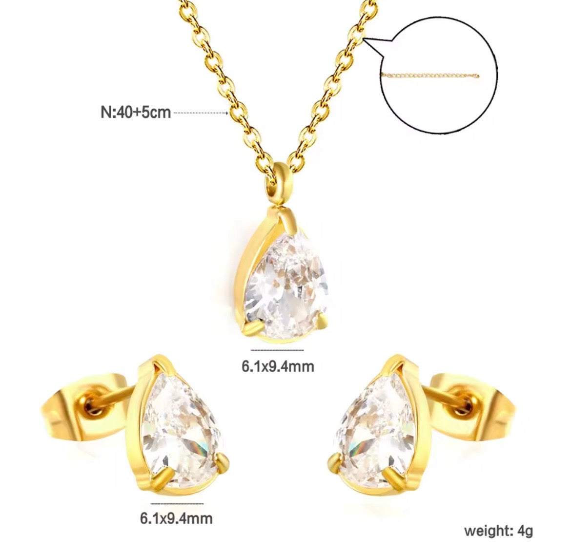 Crystal Stud & Pendant Set