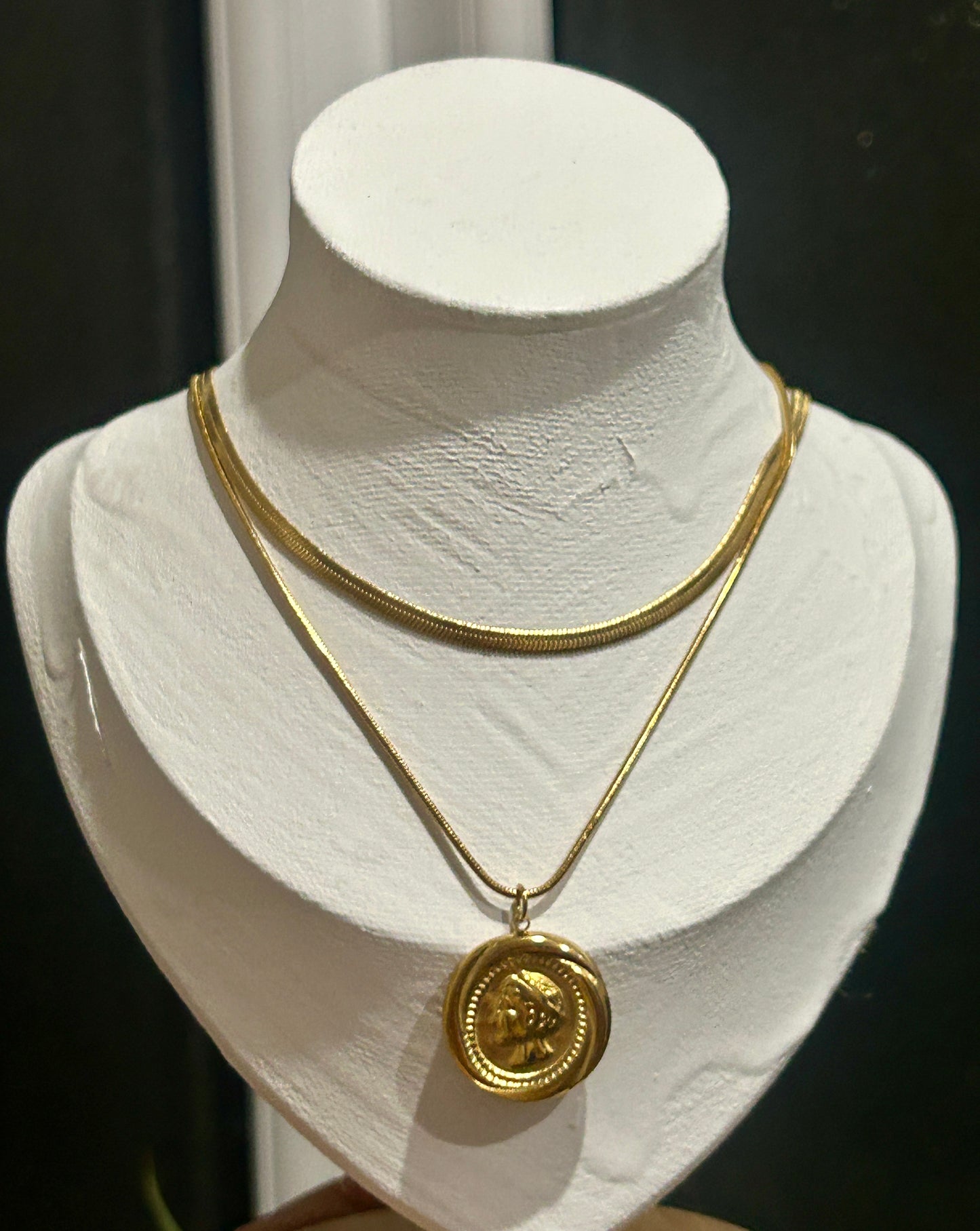 Imperial Double Layer Coin Necklace