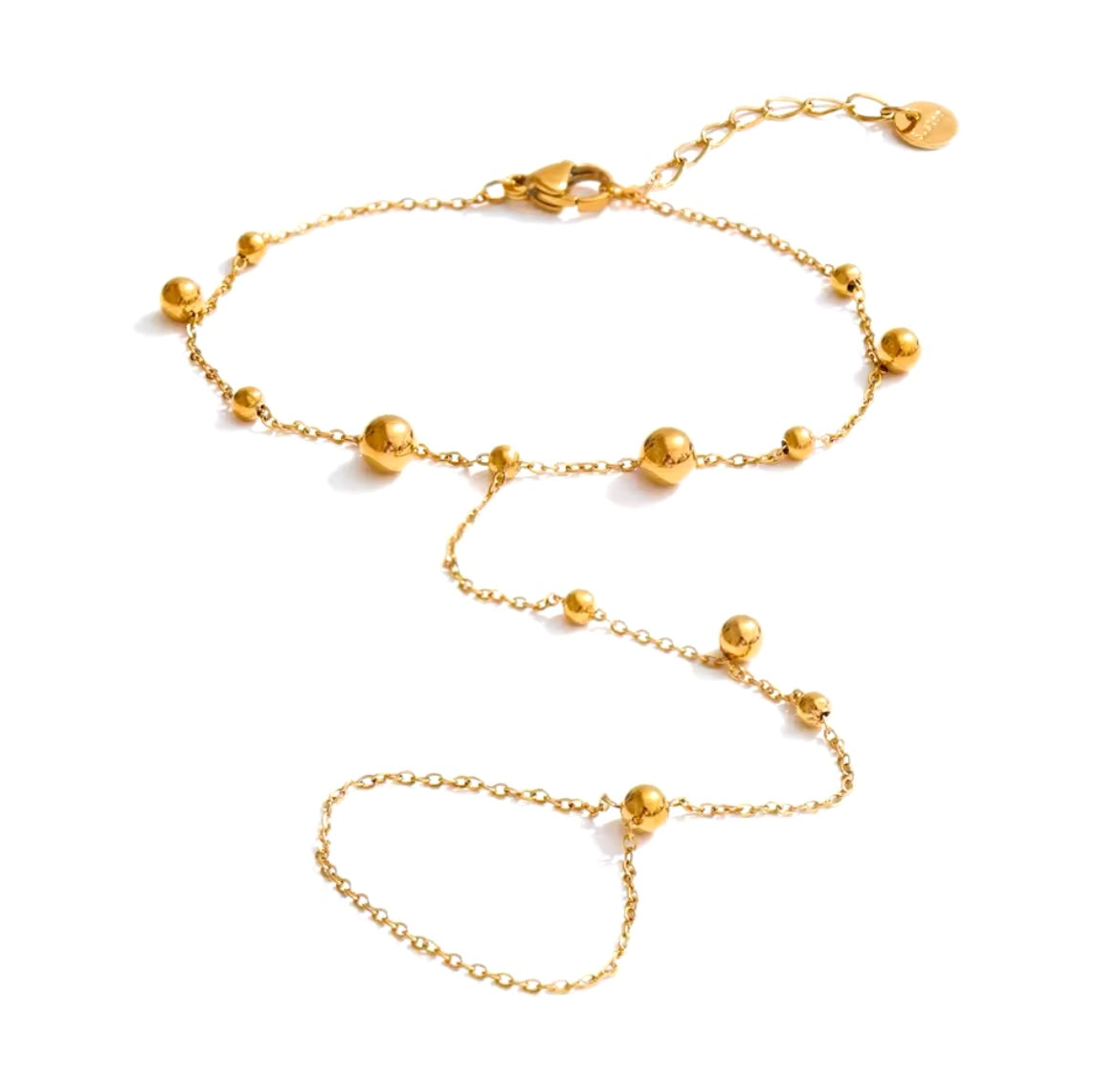 Elegant Gold-Plated Stainless Steel Hand Chain Bracelet