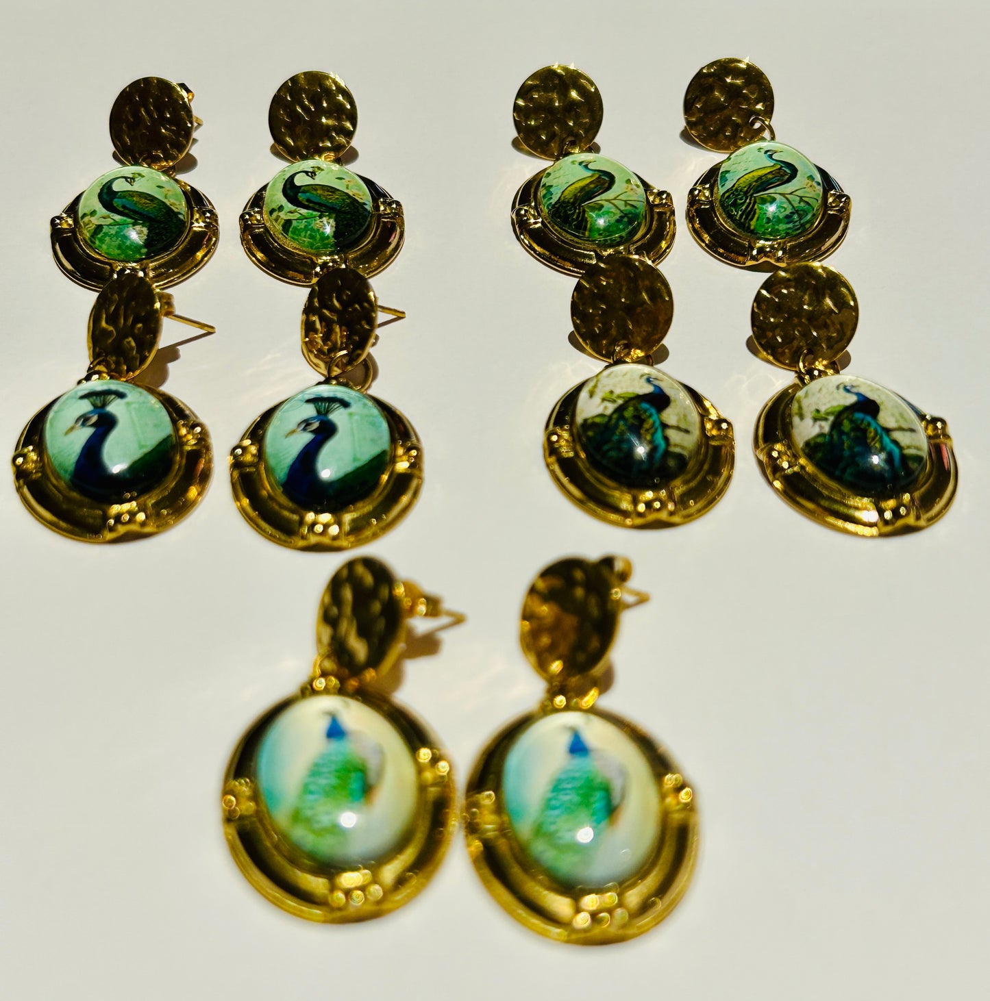 Royal Peacock Art Drop Earrings