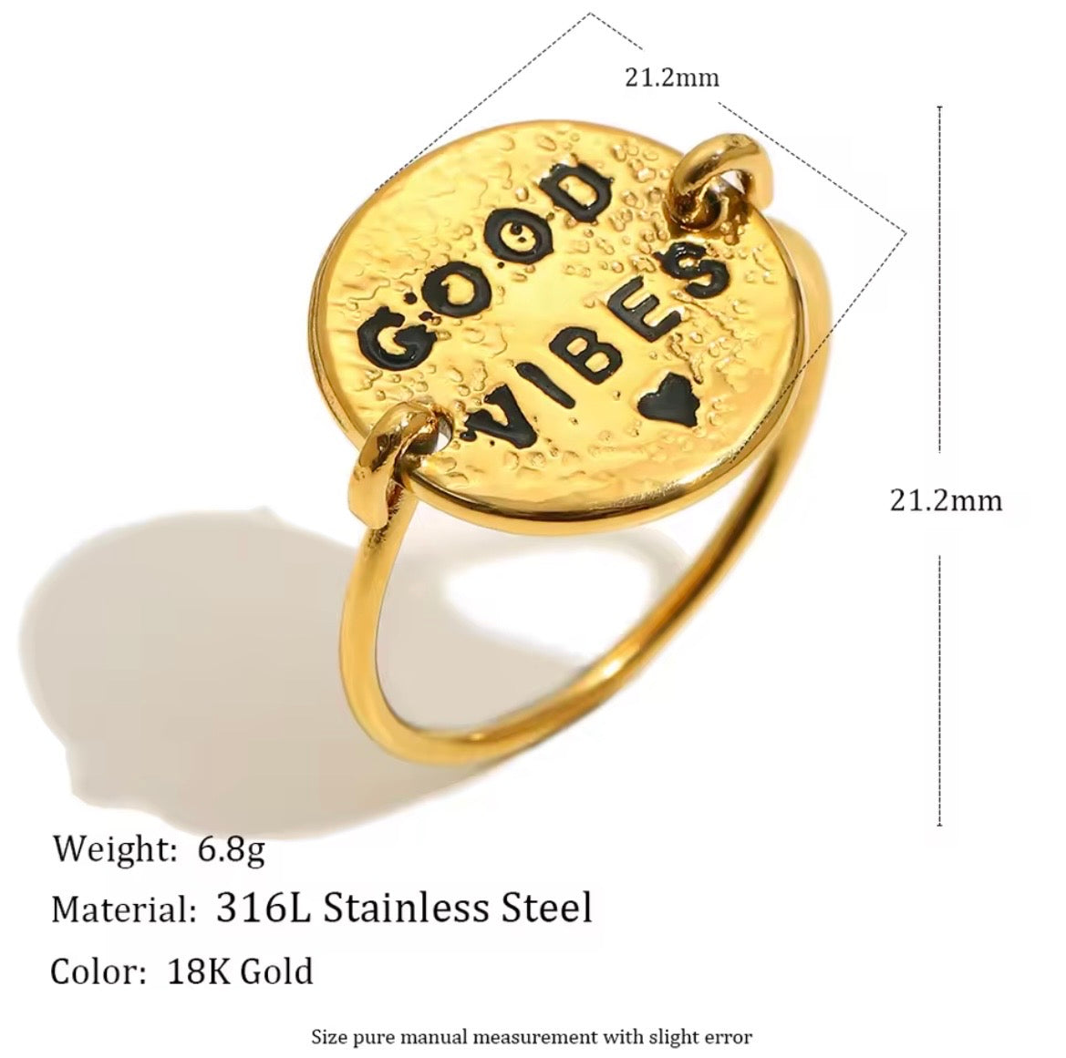 Good Vibes Statement Ring