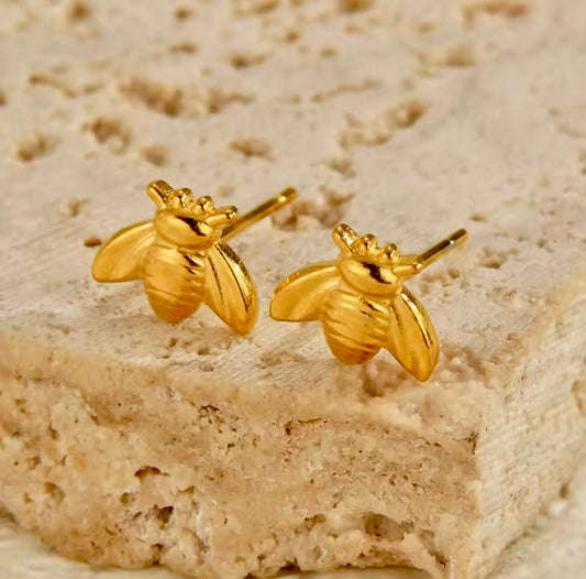 Dainty Petite Honeybee Stud Earrings