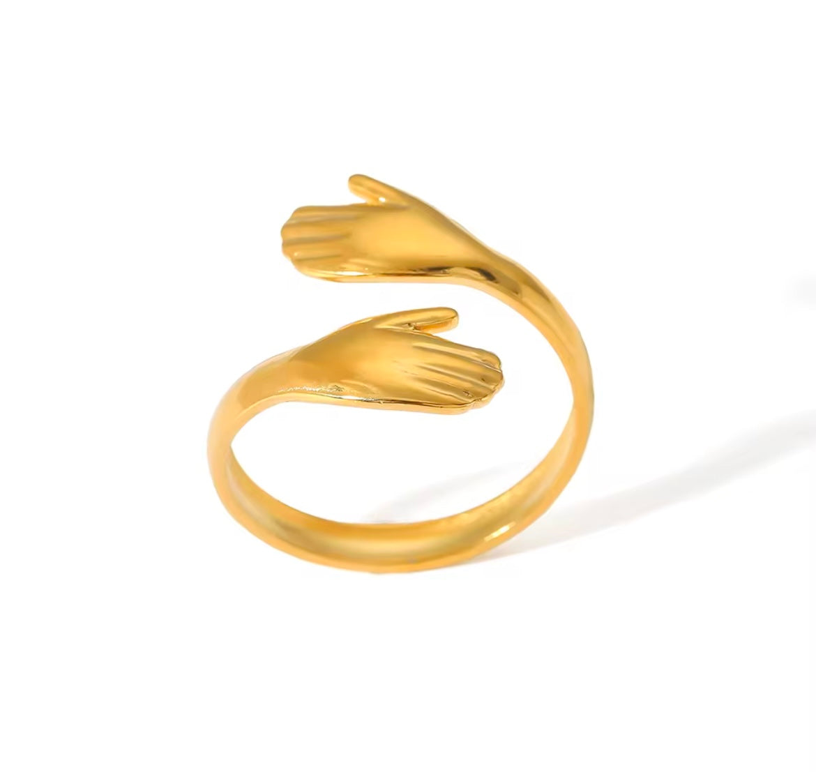 Adjustable Gold-Plated Stainless Steel “Hug Me” Ring