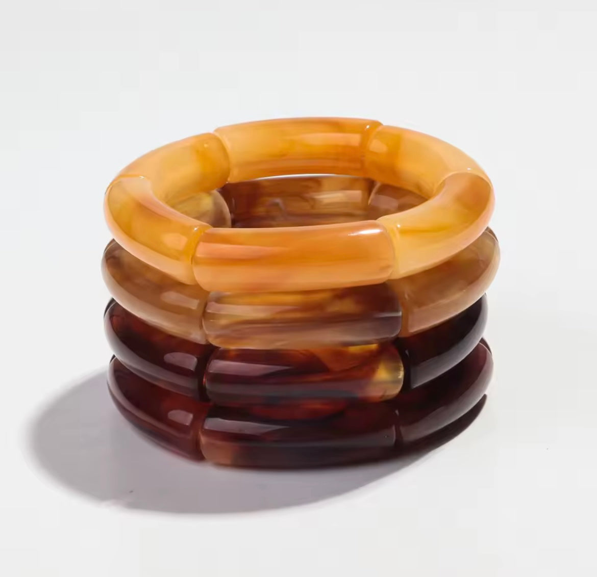 Chunky Resin Stretch Bracelet – Marble Finish