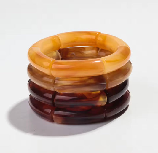 Chunky Resin Stretch Bracelet – Marble Finish
