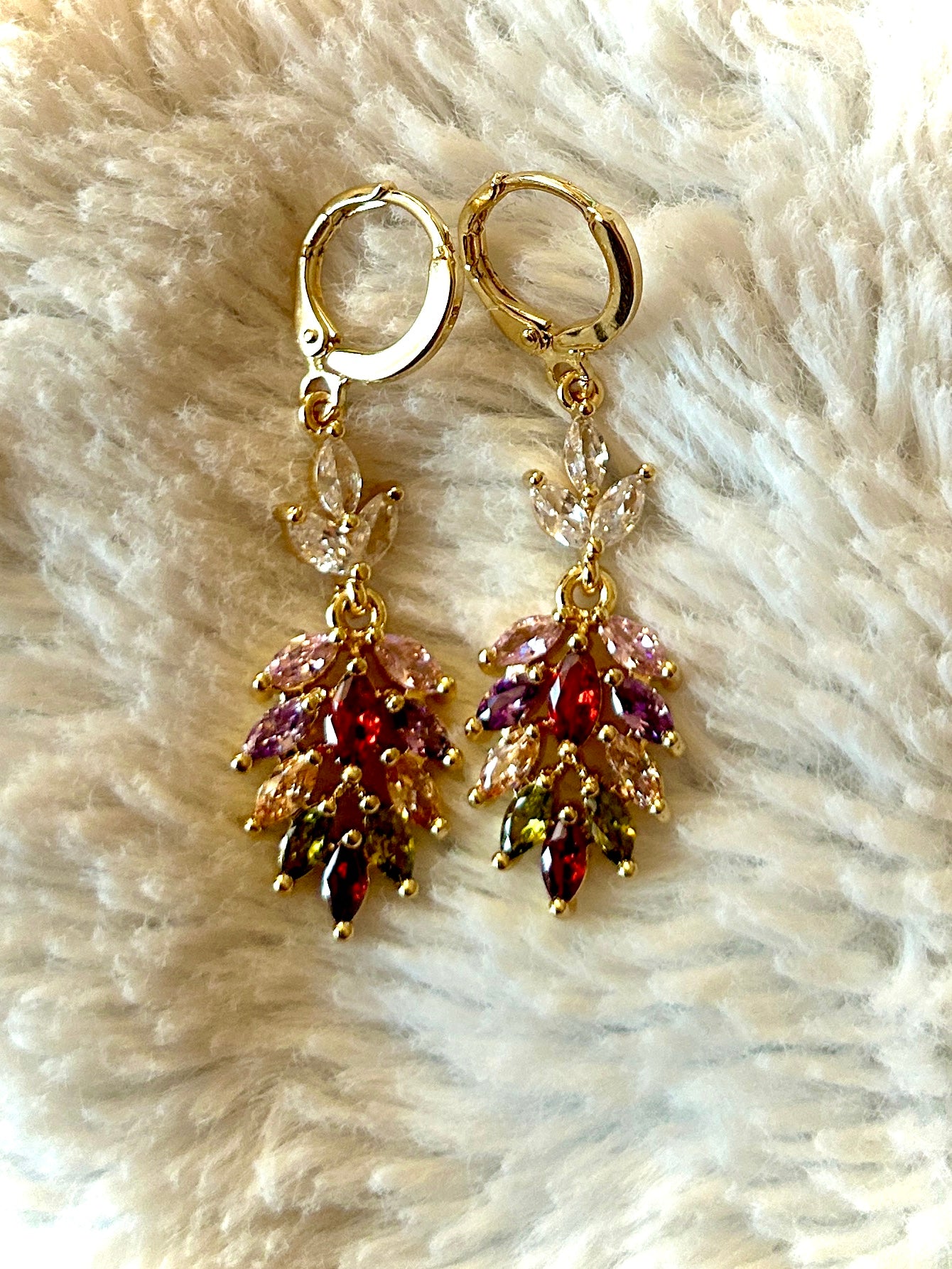 Elegant Leaf Drop Earrings – 24K Gold-Plated on Brass