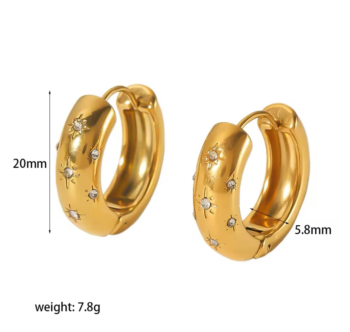 Sparkle Dome Huggie Hoops