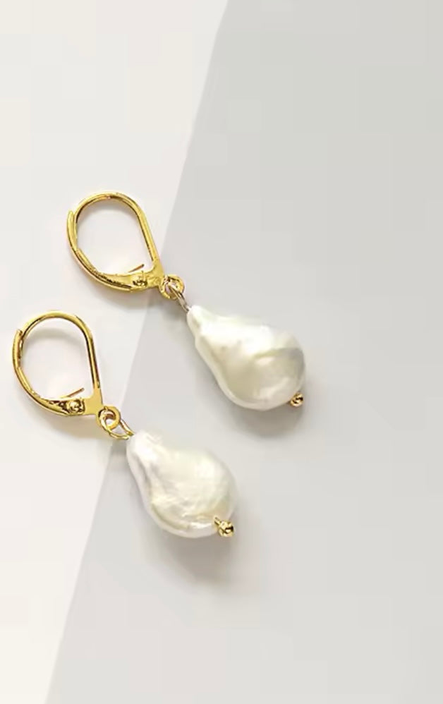 Baroque Elegance Pearl Earrings