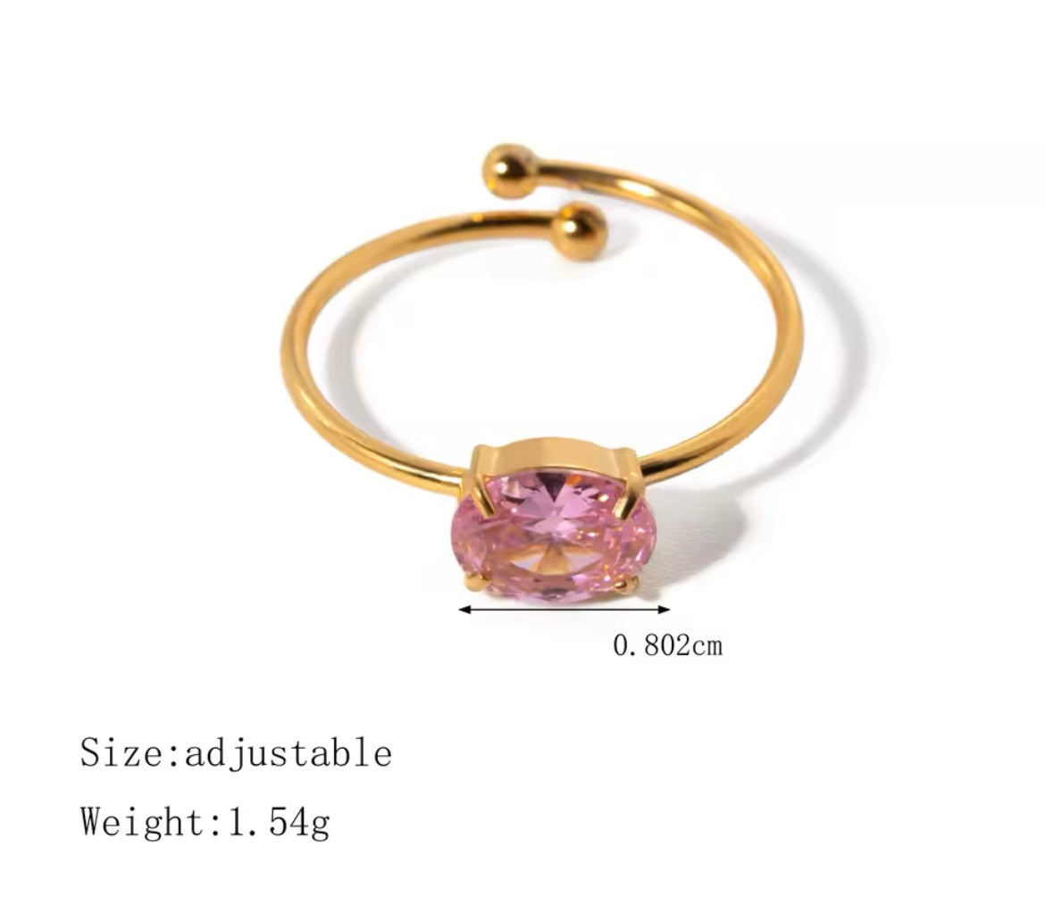 Adjustable Gemstone Rings – 4 Colours