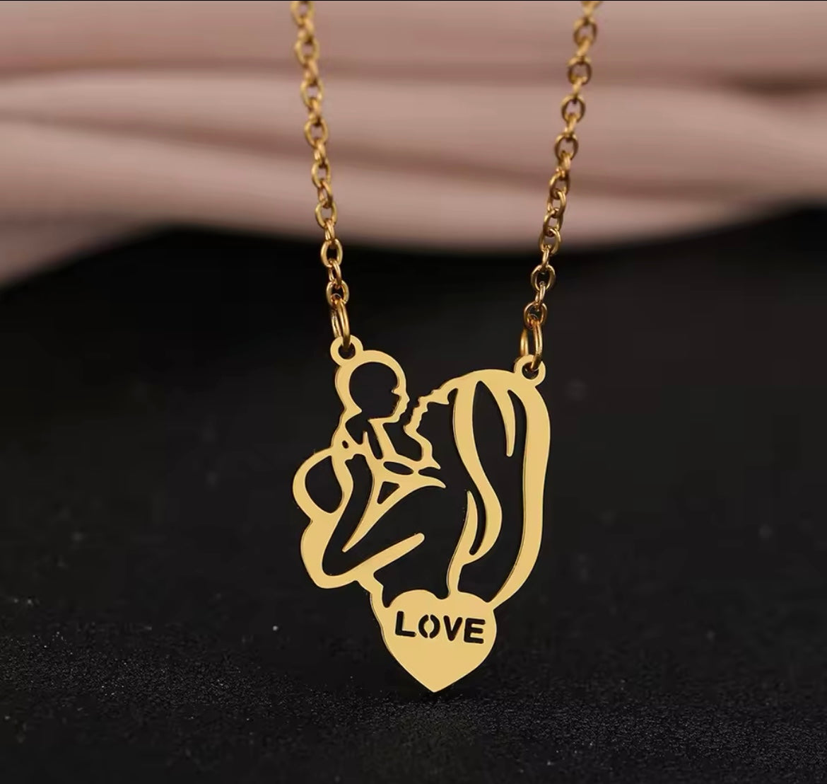 Mother & Child Love Pendant Necklace