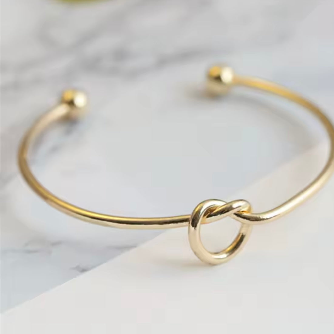 Infinity Knot Open Bangle – Stainless Steel