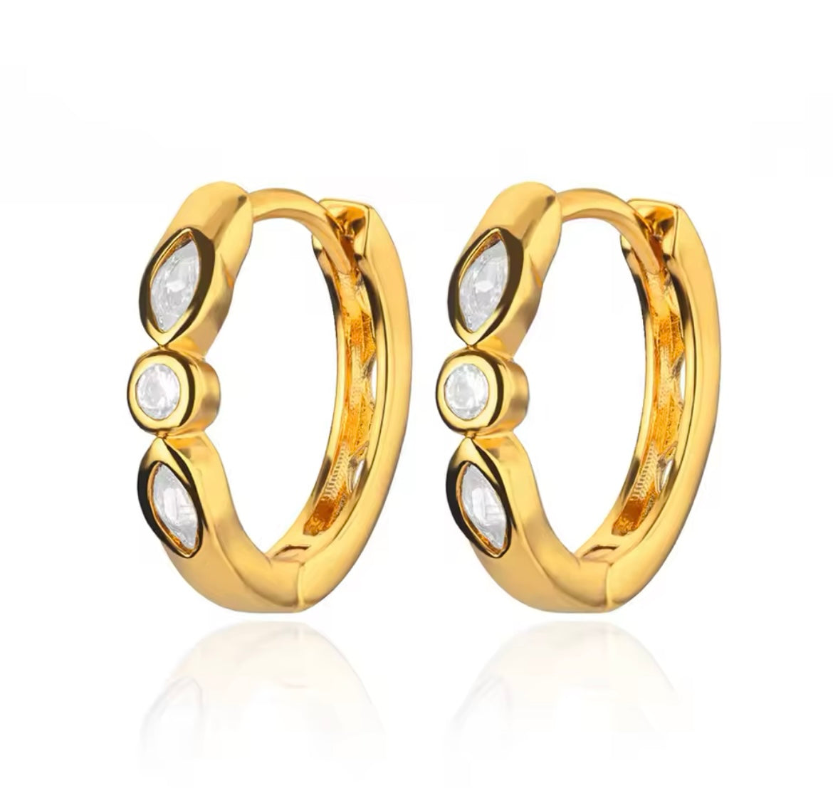 Gold-Plated Stainless Steel Huggie Earrings – Various Designs