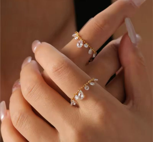 Luna Zircon Drop Adjustable Bracelet – Gold Plated