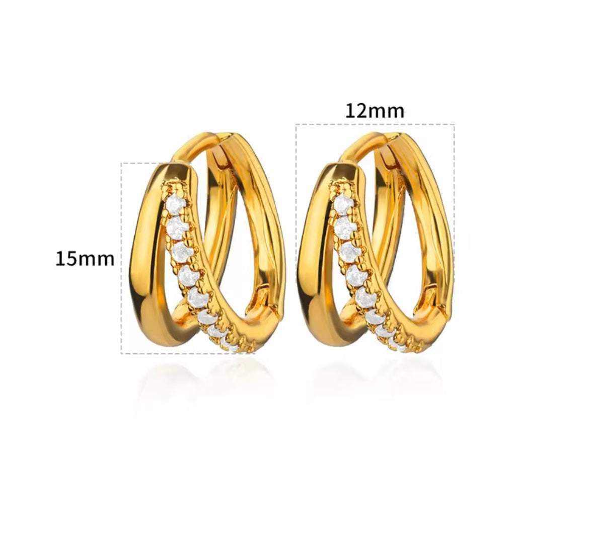Gold-Plated Stainless Steel Huggie Earrings – Various Designs
